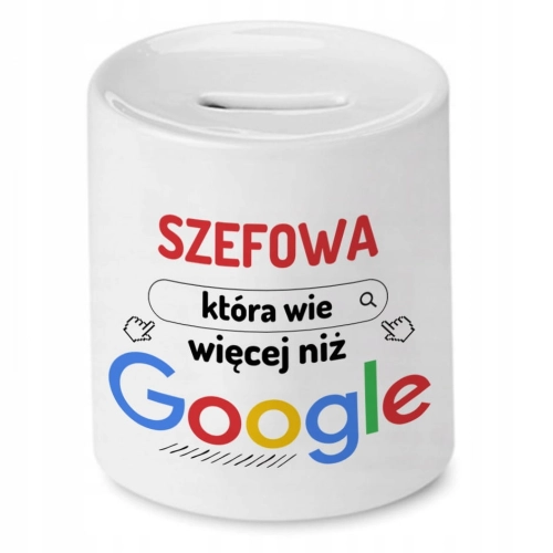 Skarbonka Dla Szefowej na Urodziny na Prezent z Nadrukiem ze Zdjęciem