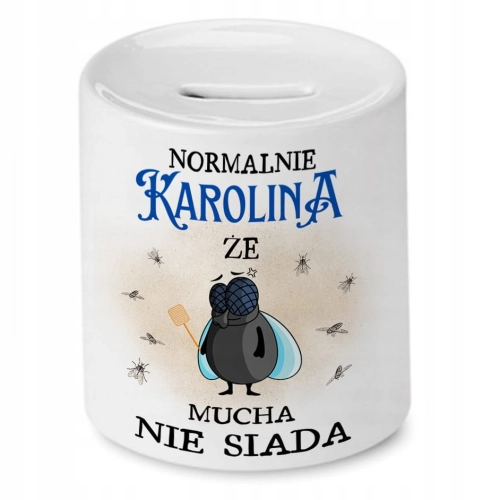 Skarbonka Dla Karoliny na Urodziny na Prezent z Nadrukiem ze Zdjęciem