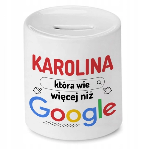 Skarbonka Dla Karoliny na Urodziny na Prezent z Nadrukiem ze Zdjęciem
