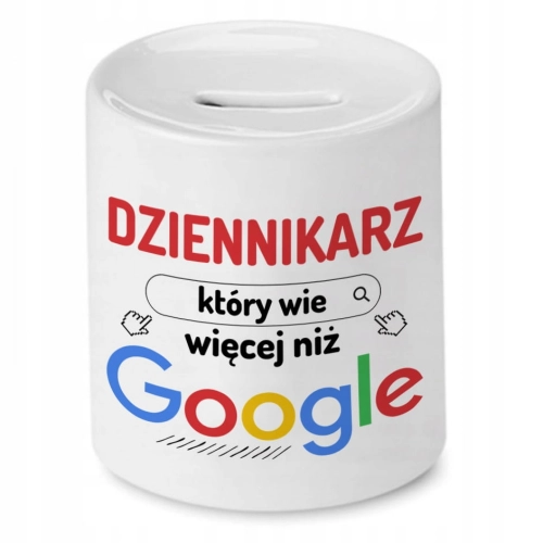 Skarbonka Dla Dziennikarza na Urodziny Prezent z Nadrukiem ze Zdjęciem