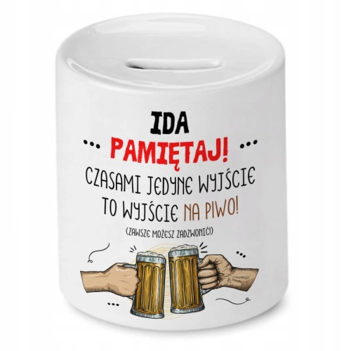 Skarbonka Dla Idy Urodziny Idealny Prezent z Nadrukiem ze Zdjęciem