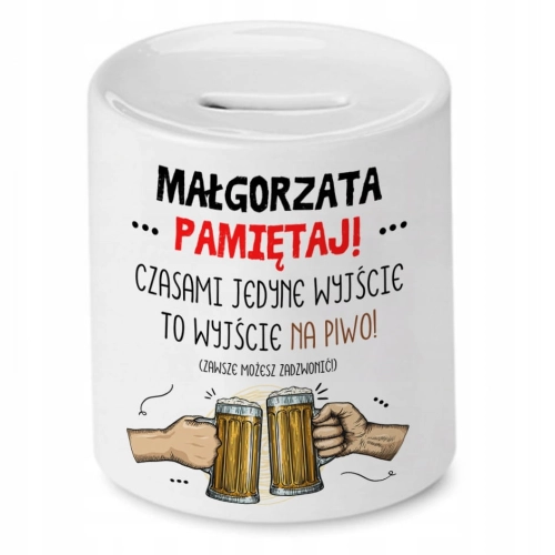 Skarbonka Dla Małgorzaty Urodziny Idealny Prezent z Nadrukiem ze Zdjęciem