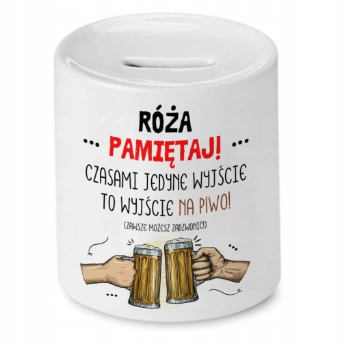 Skarbonka Dla Róży Idealny Urodziny Prezent z Nadrukiem ze Zdjęciem