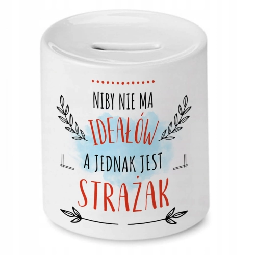 Skarbonka Dla Strażaka Idealny Imieniny Prezent z Nadrukiem ze Zdjęciem