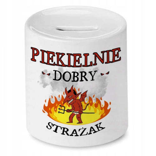 Skarbonka Dla Strażaka Idealny Imieniny Prezent z Nadrukiem ze Zdjęciem