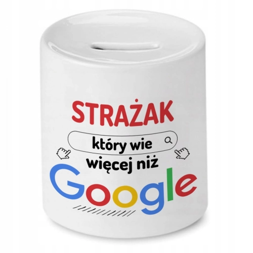 Skarbonka Dla Strażaka Idealny Imieniny Prezent z Nadrukiem ze Zdjęciem