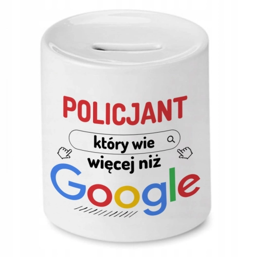 Skarbonka Dla Policjantki Idealny Imieniny Prezent z Nadrukiem ze Zdjęciem