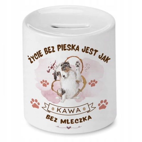 Skarbonka Z Pieskiem Piesek Psiak na Prezent z Nadrukiem ze Zdjęciem