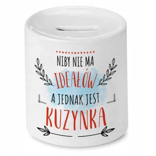 Skarbonka Dla Kuzynki na Urodziny na Prezent z Nadrukiem ze Zdjęciem
