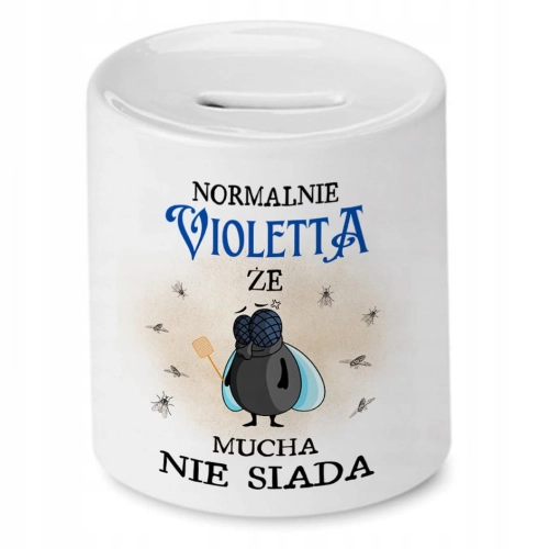 Skarbonka Dla Violetty Idealny na Urodziny Prezent z Nadrukiem ze Zdjęciem