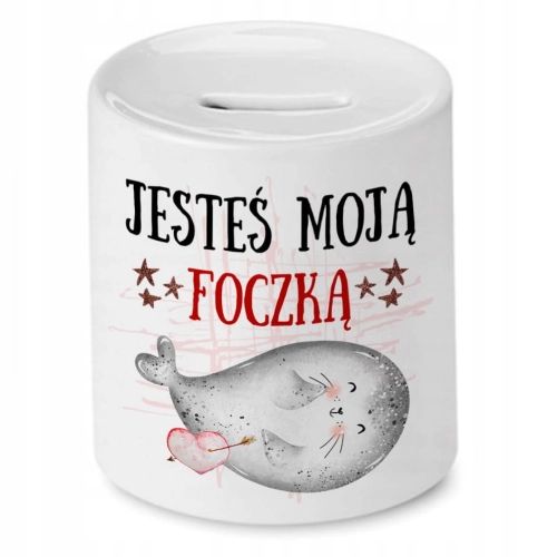 Skarbonka Z Foczką Foczki Słodki na Prezent z Nadrukiem ze Zdjęciem