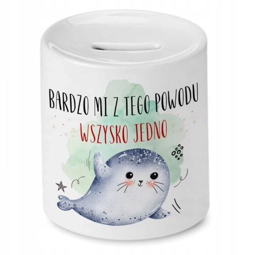 Skarbonka Z Foczką Foczki Słodki na Prezent z Nadrukiem ze Zdjęciem