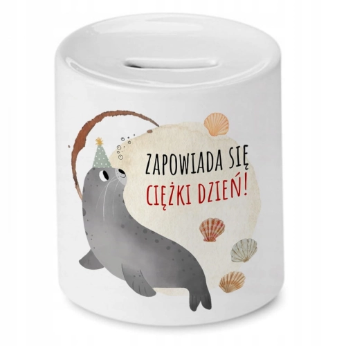 Skarbonka Z Foczką Foczki Słodki na Prezent z Nadrukiem ze Zdjęciem