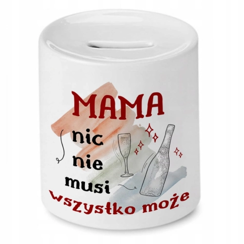 Skarbonka Dla Mamy na Dzień Mamy Urodziny Prezent z Nadrukiem ze Zdjęciem