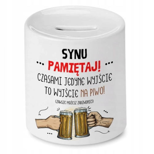 Skarbonka Dla Syna na Urodziny Prezent z Nadrukiem ze Zdjęciem