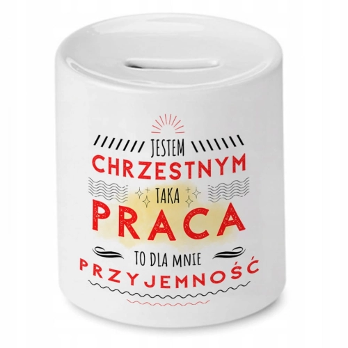 Skarbonka Dla Chrzestnego na Urodziny Prezent z Nadrukiem ze Zdjęciem
