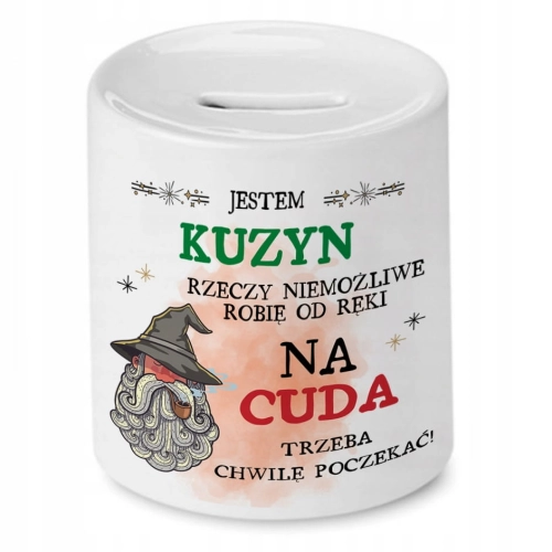 Skarbonka Dla Kuzyna na Urodziny Prezent z Nadrukiem ze Zdjęciem