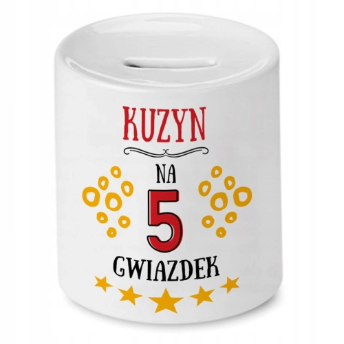 Skarbonka Dla Kuzyna na Urodziny Prezent z Nadrukiem ze Zdjęciem
