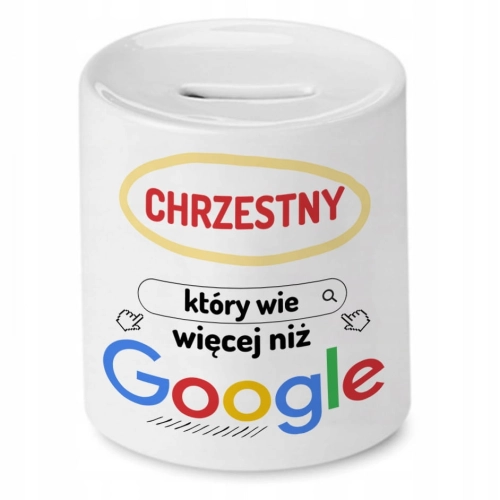 Skarbonka Dla Chrzestnego na Urodziny Prezent z Nadrukiem ze Zdjęciem
