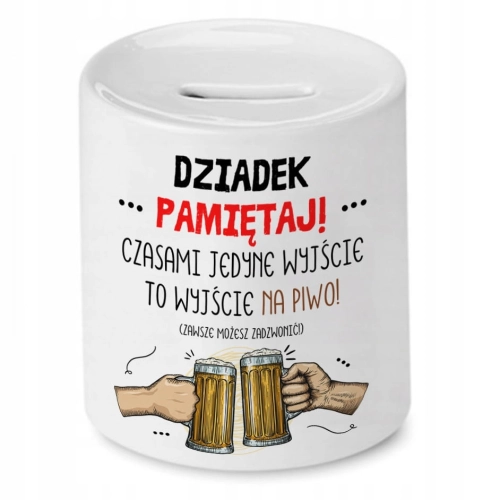 Skarbonka Dla Dziadka na Urodziny Imieniny Prezent z Nadrukiem ze Zdjęciem