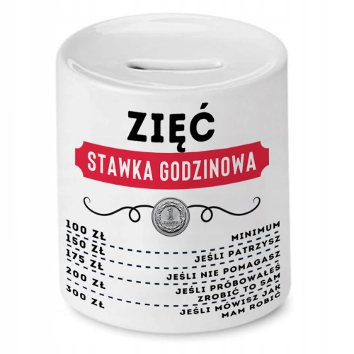 Skarbonka Dla Zięcia na Urodziny Imieniny Prezent z Nadrukiem ze Zdjęciem
