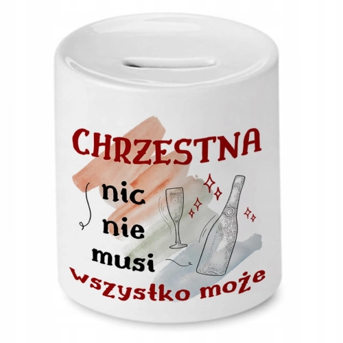 Skarbonka Dla Chrzestnej na Urodziny Prezent z Nadrukiem ze Zdjęciem