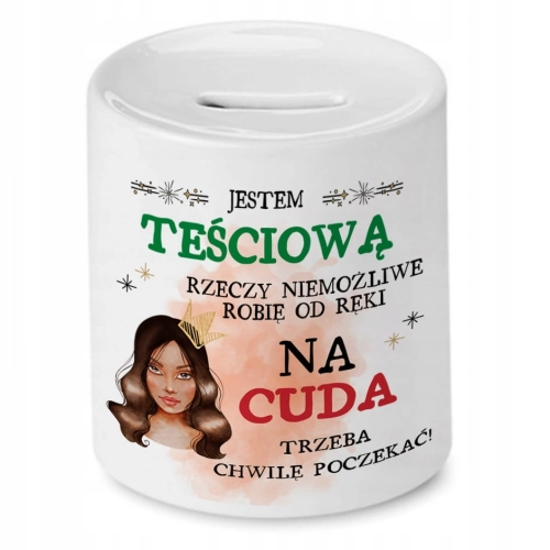Skarbonka Dla Teściowej na Urodziny Prezent z Nadrukiem ze Zdjęciem