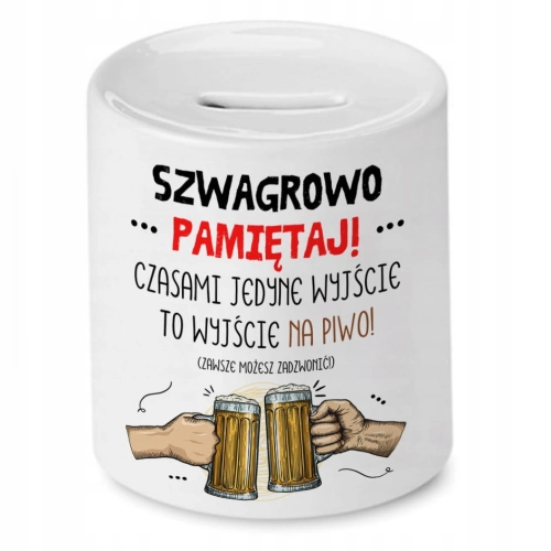 Skarbonka Dla Szwagrowej Urodziny Imieniny Prezent z Nadrukiem ze Zdjęciem