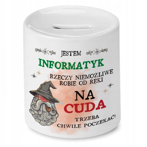 Skarbonka Dla Informatyka na Imieniny Prezent z Nadrukiem ze Zdjęciem