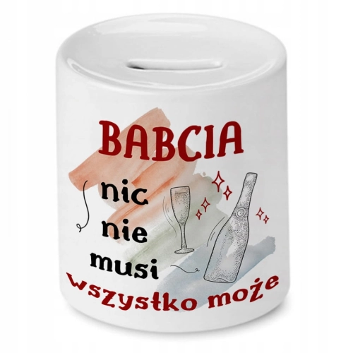 Skarbonka Dla Babci na Dzień Babci na Prezent z Nadrukiem ze Zdjęciem