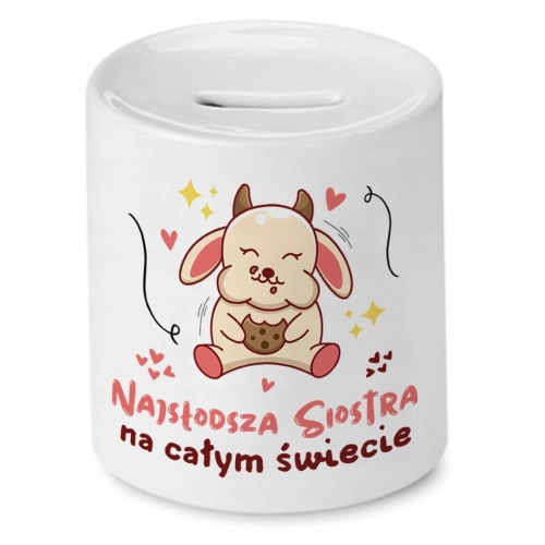 Skarbonka Dla Siostry na Urodziny Imieniny Prezent z Nadrukiem ze Zdjęciem