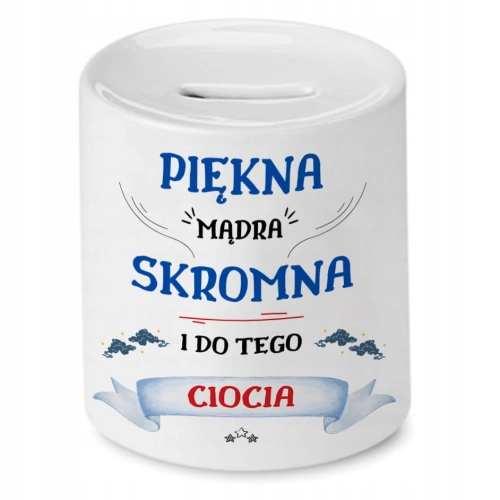 Skarbonka Dla Cioci na Urodziny Imieniny Prezent z Nadrukiem ze Zdjęciem