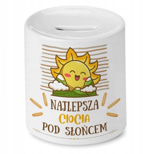 Skarbonka Dla Cioci na Urodziny Imieniny Prezent z Nadrukiem ze Zdjęciem