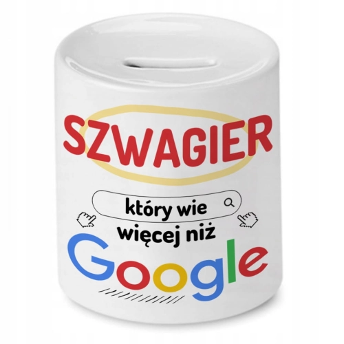 Skarbonka Dla Szwagra na Urodziny Imieniny Prezent z Nadrukiem ze Zdjęciem