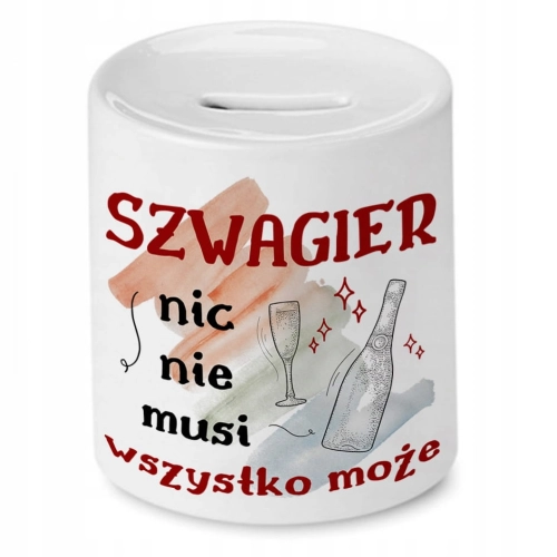Skarbonka Dla Szwagra na Urodziny Imieniny Prezent z Nadrukiem ze Zdjęciem