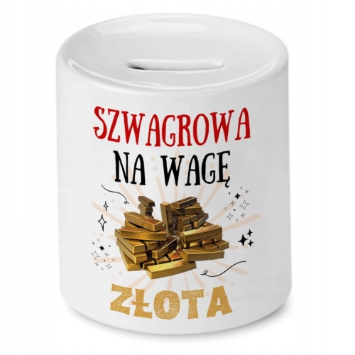 Skarbonka Dla Szwagrowej Urodziny Imieniny Prezent z Nadrukiem ze Zdjęciem