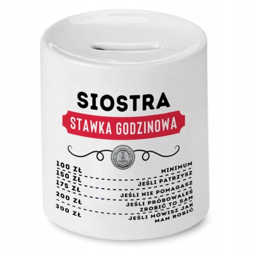 Skarbonka Dla Siostry na Urodziny Imieniny Prezent z Nadrukiem ze Zdjęciem