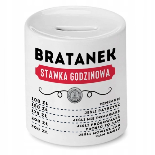 Skarbonka Dla Bratanka Urodziny Imieniny Prezent z Nadrukiem ze Zdjęciem