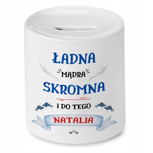Skarbonka Dla Natalii na Urodziny Imieniny Prezent z Nadrukiem ze Zdjęciem