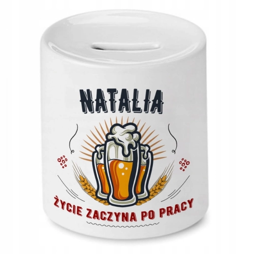 Skarbonka Dla Natalii na Urodziny Imieniny Prezent z Nadrukiem ze Zdjęciem