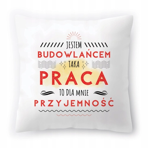 Poduszka Dla Budowlańca na Urodziny na Prezent z Nadrukiem ze Zdjęciem