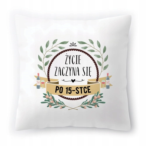 Poduszka na Urodziny 15 15te 15-te na Prezent z Nadrukiem ze Zdjęciem
