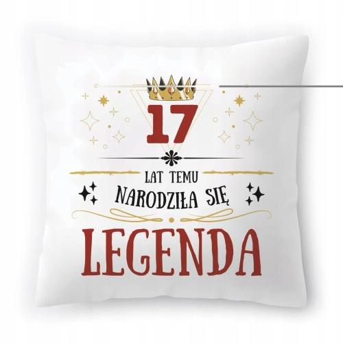 Poduszka na Urodziny 17 17te 17-te na Prezent z Nadrukiem ze Zdjęciem