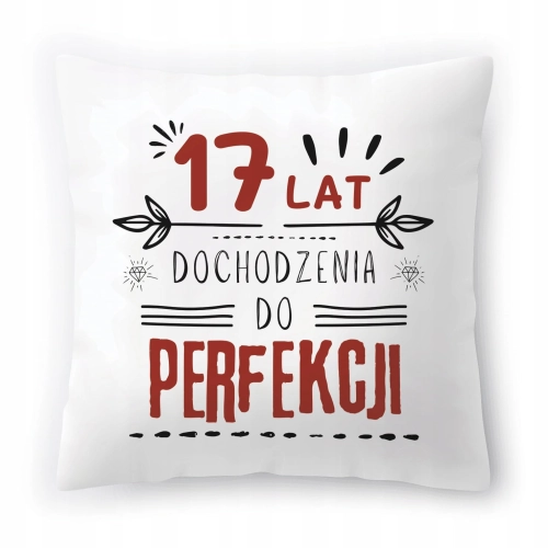 Poduszka na Urodziny 17 17te 17-te na Prezent z Nadrukiem ze Zdjęciem