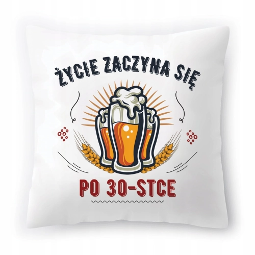 Poduszka na Urodziny 30 30ste 30-ste na Prezent z Nadrukiem ze Zdjęciem