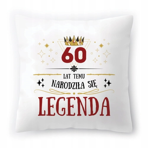 Poduszka na Urodziny 60 60te 60-te na Prezent z Nadrukiem ze Zdjęciem
