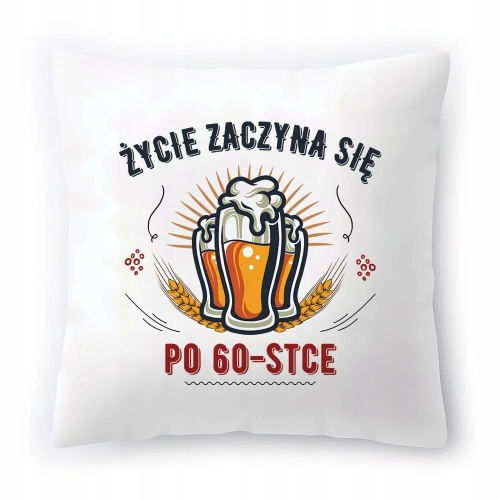 Poduszka na Urodziny 60 60te 60-te na Prezent z Nadrukiem ze Zdjęciem