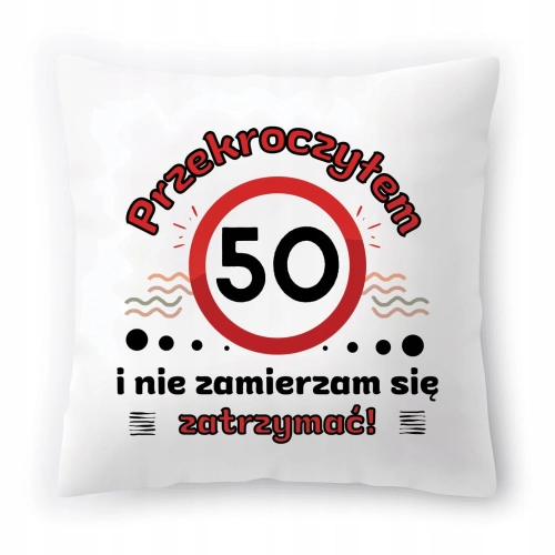 Poduszka na Urodziny 50 50te 50-te na Prezent z Nadrukiem ze Zdjęciem