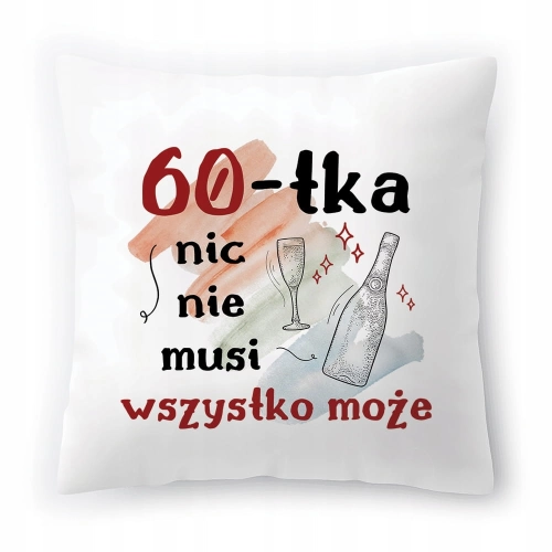 Poduszka na Urodziny 60 60te 60-te na Prezent z Nadrukiem ze Zdjęciem