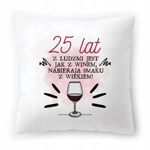Poduszka na Urodziny 25 25te 25-te na Prezent z Nadrukiem ze Zdjęciem